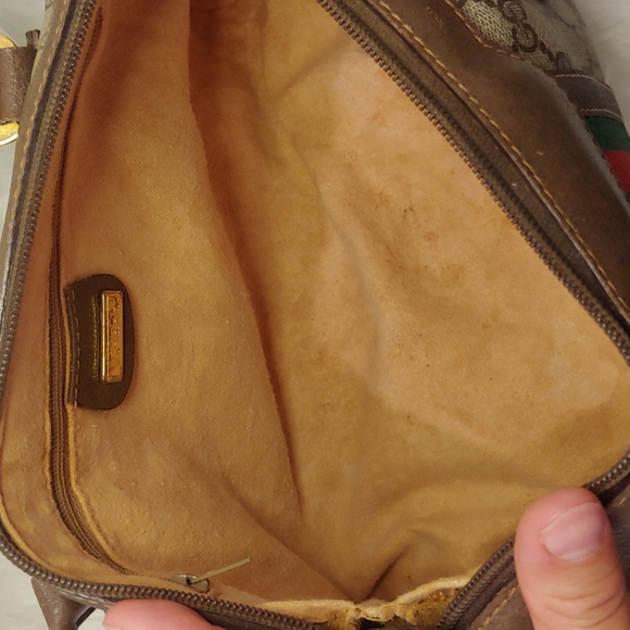 Authentic Vintage Gucci GG Monogram Supreme Sherry Web Ophidia Boston Crossbody - Picture 8 of 10